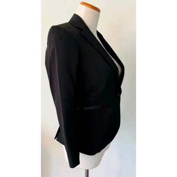 NWT Veronica Beard 0 Core Schoolboy $645 Scuba Blazer Dickey Jacket Fitted Black - Picture 6 of 16